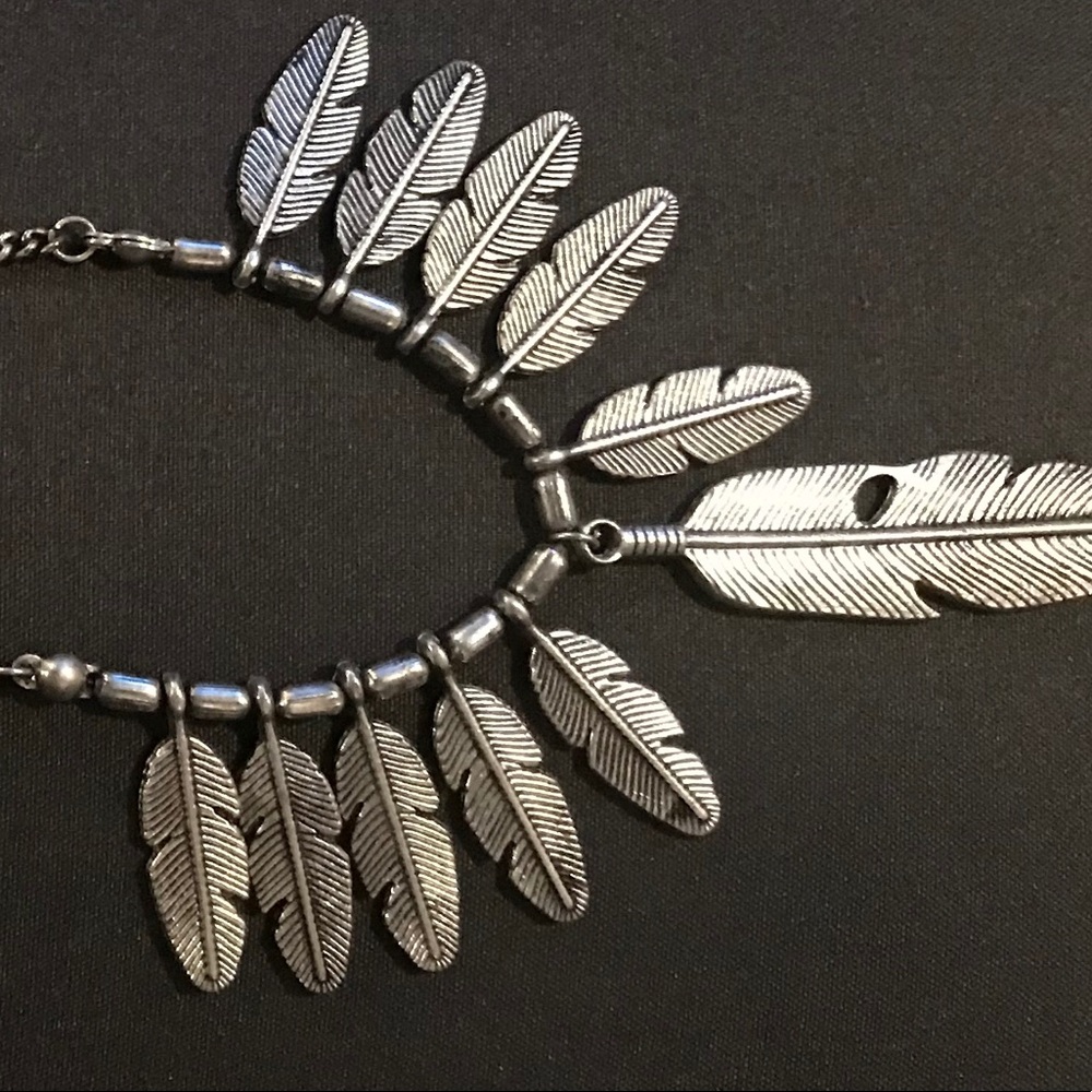Metal Feather Necklace